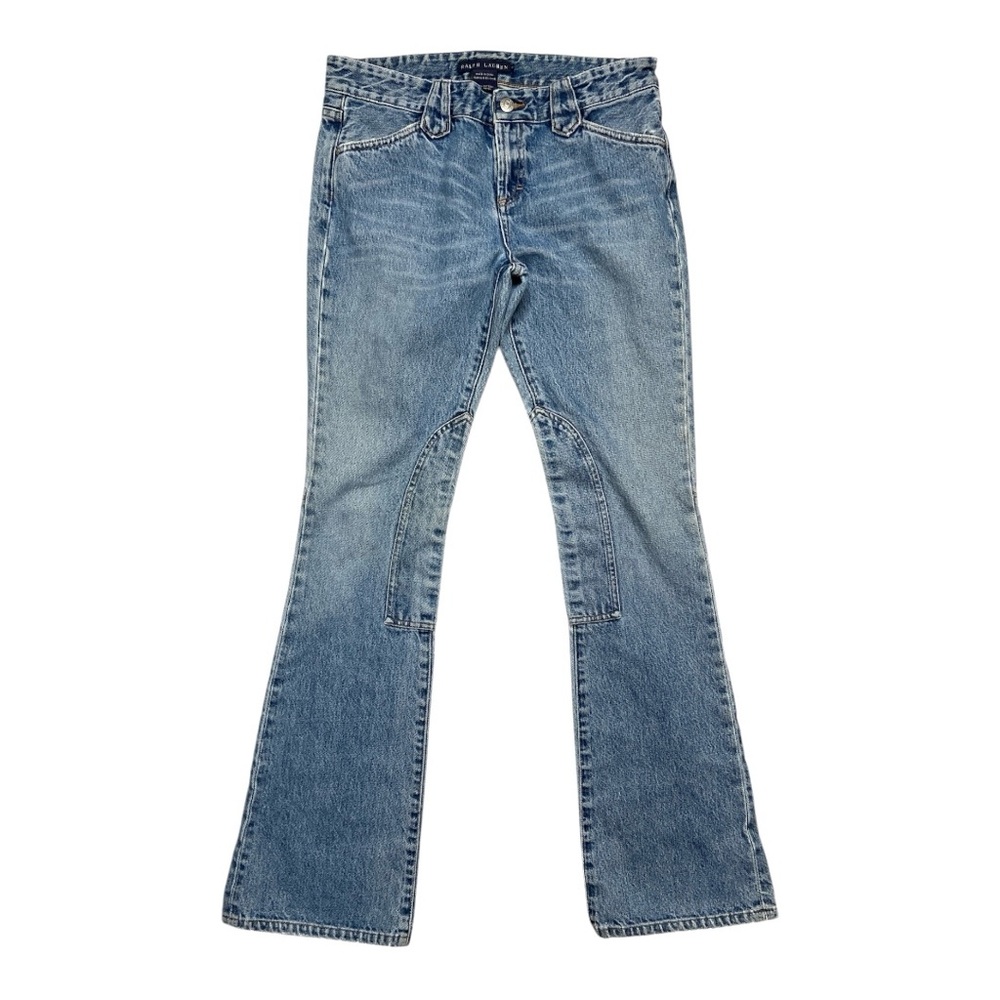 Ralph Lauren Low Rise Boot Cut Jean With Riding Patch Detail Size 6